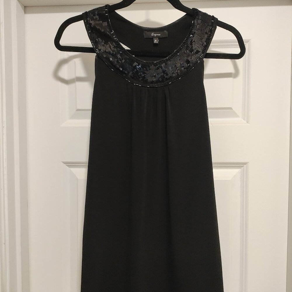 Express Sequin Detail Top Black Size M
